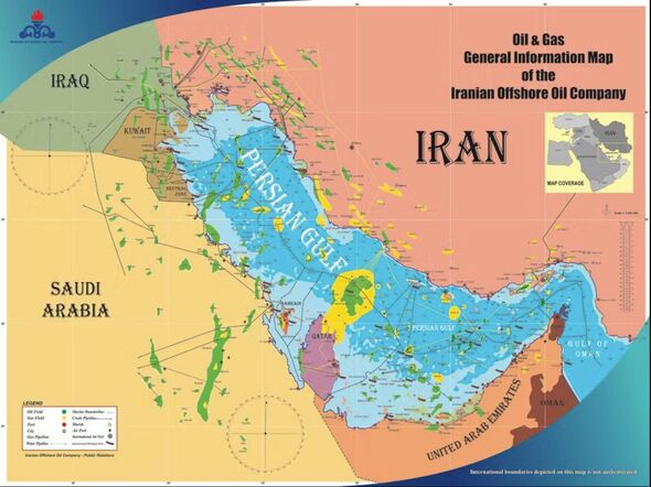 Iran oil gas field map