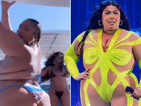 Lizzo twerking tiny string bikini video