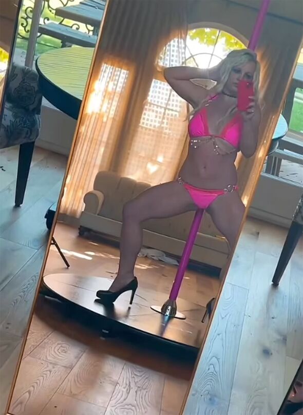Britney Spears was dancing around a pole at the weekend