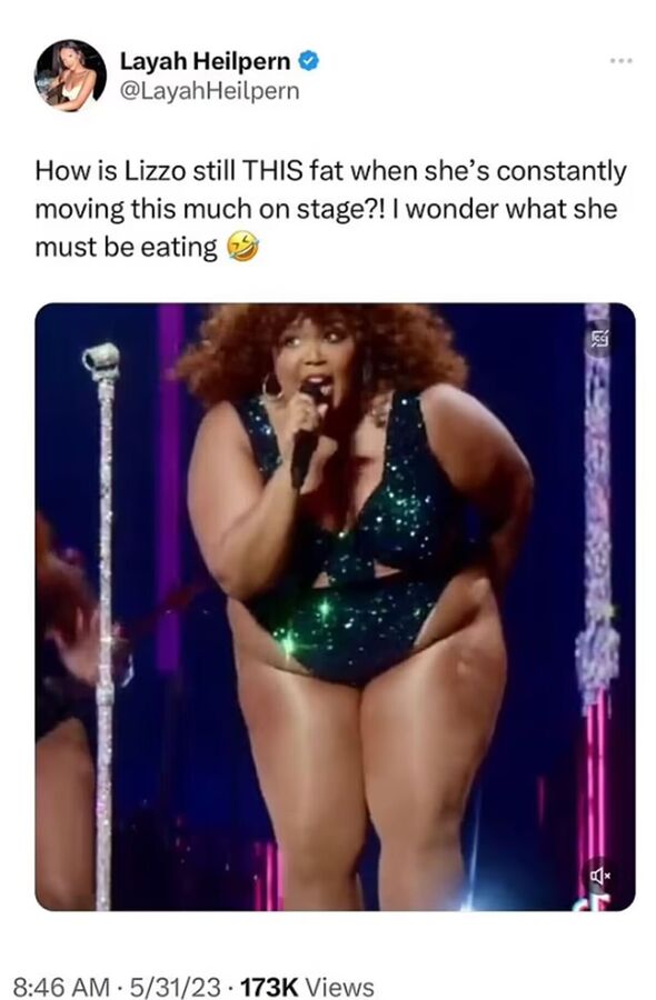Lizzo shared the Twitter message on her account