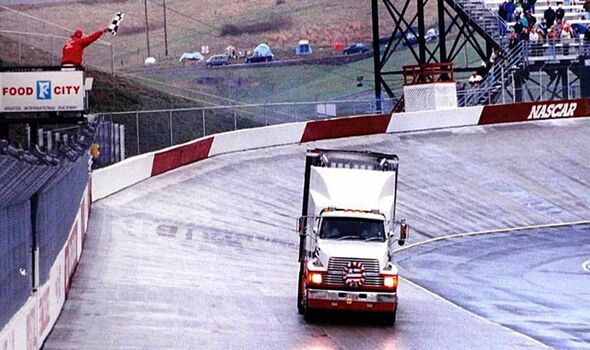 Alan Kulwicki's team hauler took a lap around Bristol Motor Speedway following his tragic 1993 death
