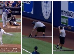 MLB ball boy home run Dodgers Marlins